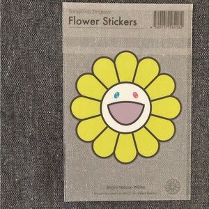 Takashi Murakami Flower Sticker in Bright Yellow White